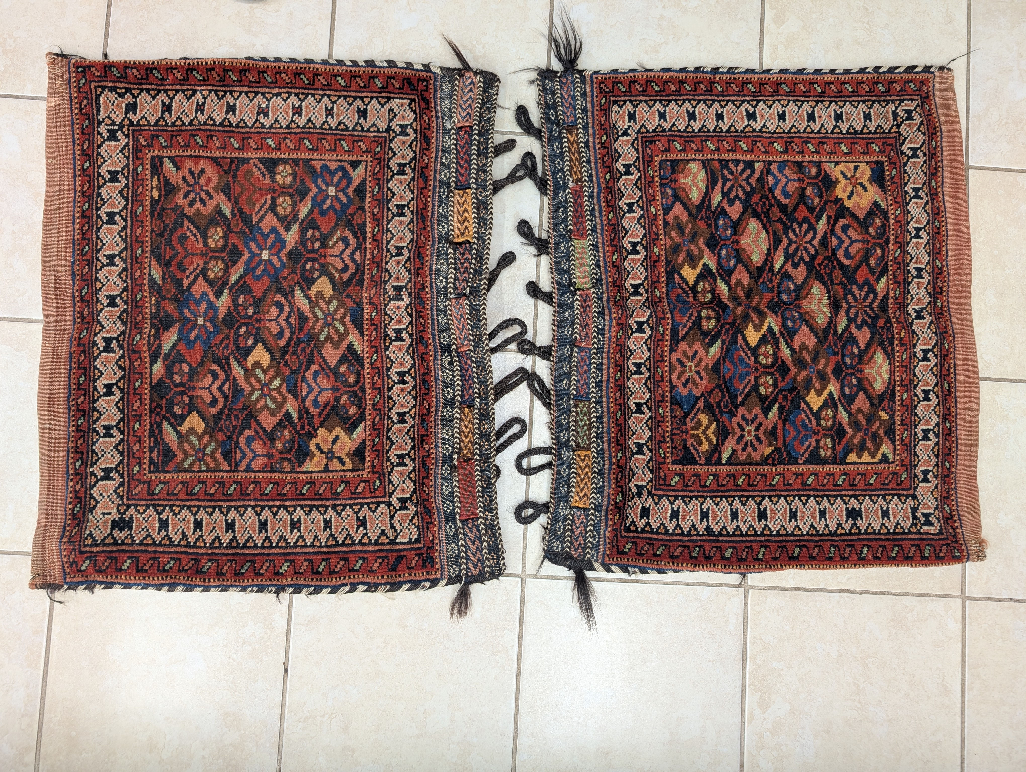 Pair of Antique Persian Afshar Bags 22" x 28" each