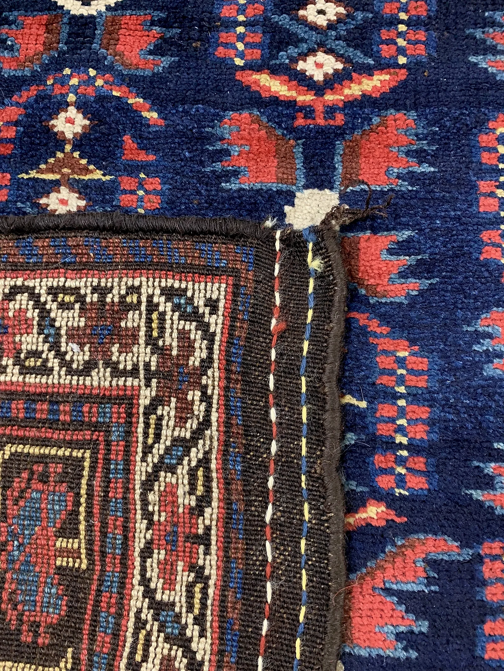 Thumbnail: Antique Persian Luri Varamin Tribal Rug Dated 1332 (1911) 4'2" x 10'0"