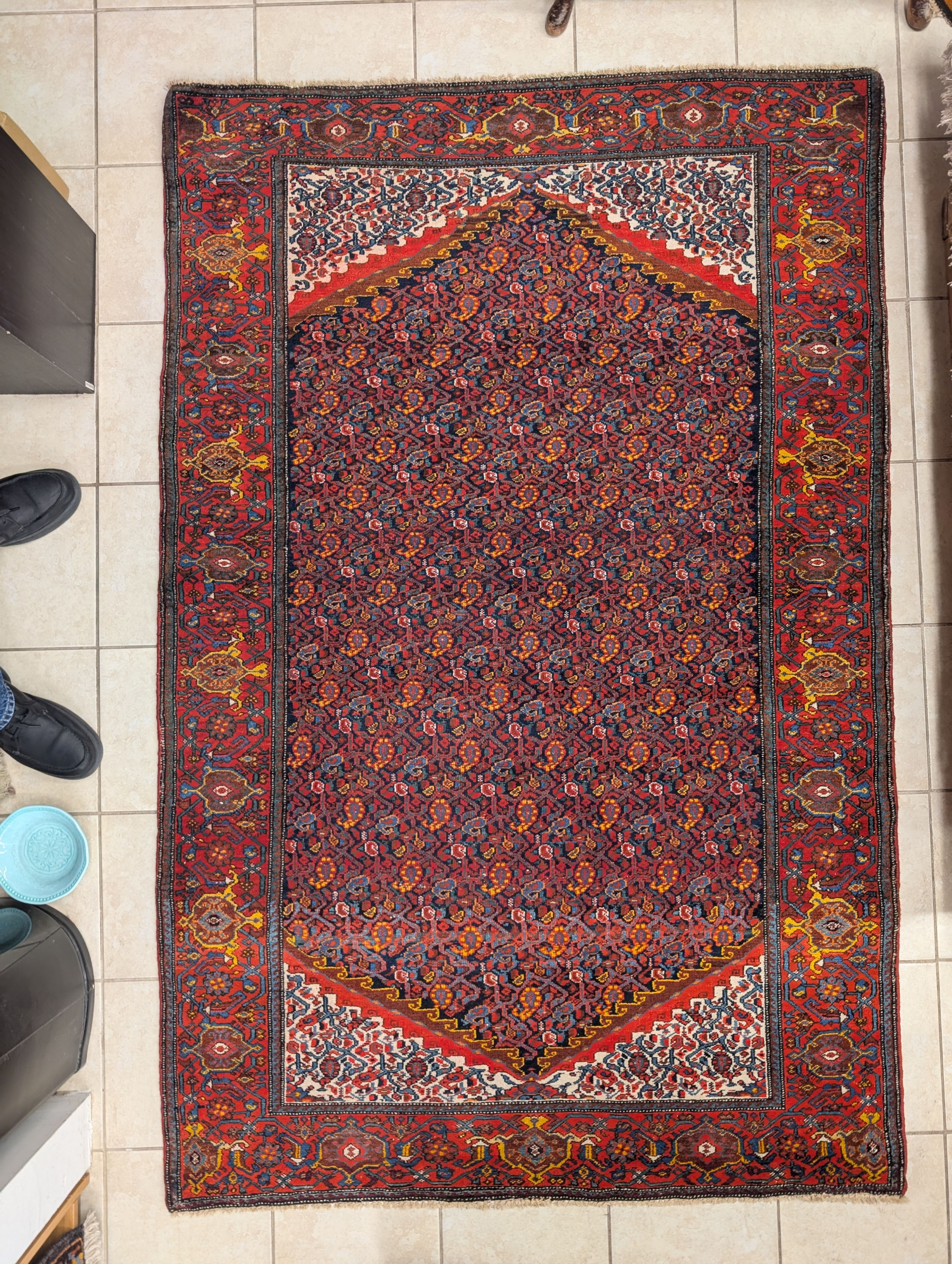 Old Persian Mishin Malayer Rug 4'5" x 6'10"