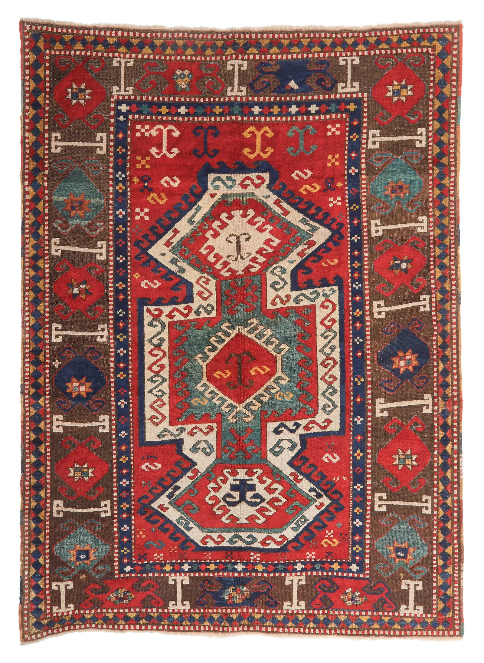 Antique Armenian Sevan Kazak Rug 4'8" x 6'4"