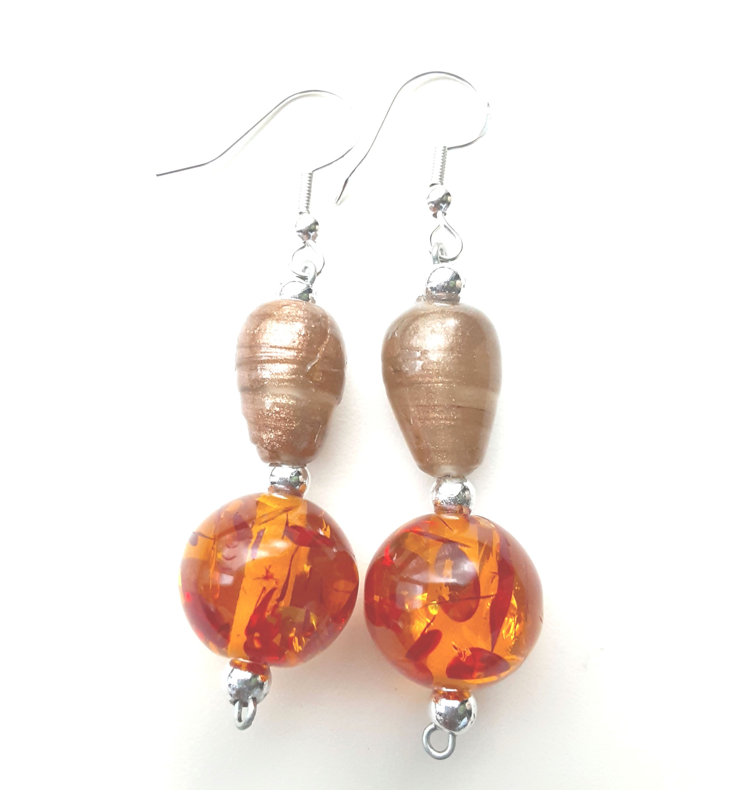 Cinnamon hot lava earrings 