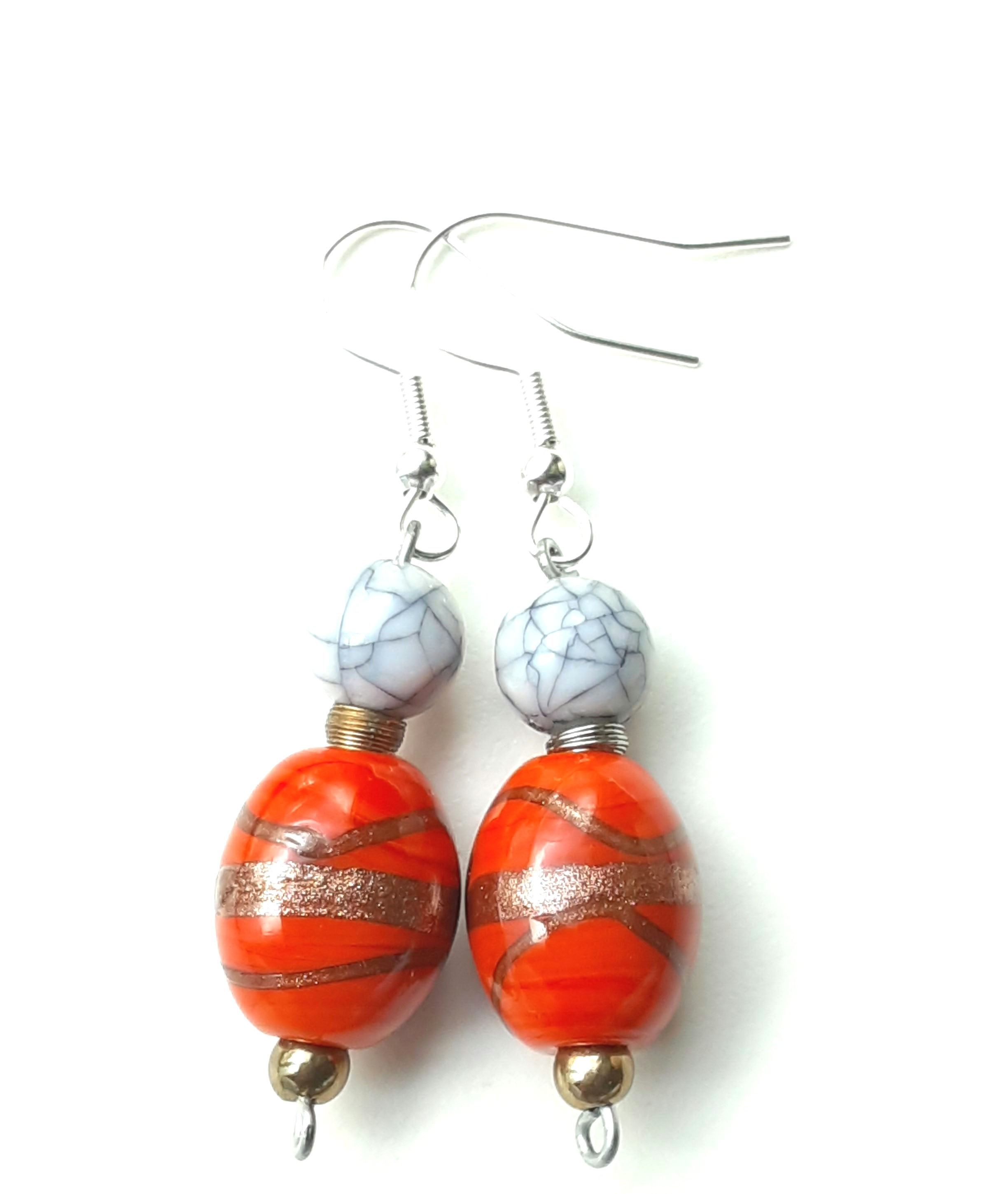 Scratched painted earrings 