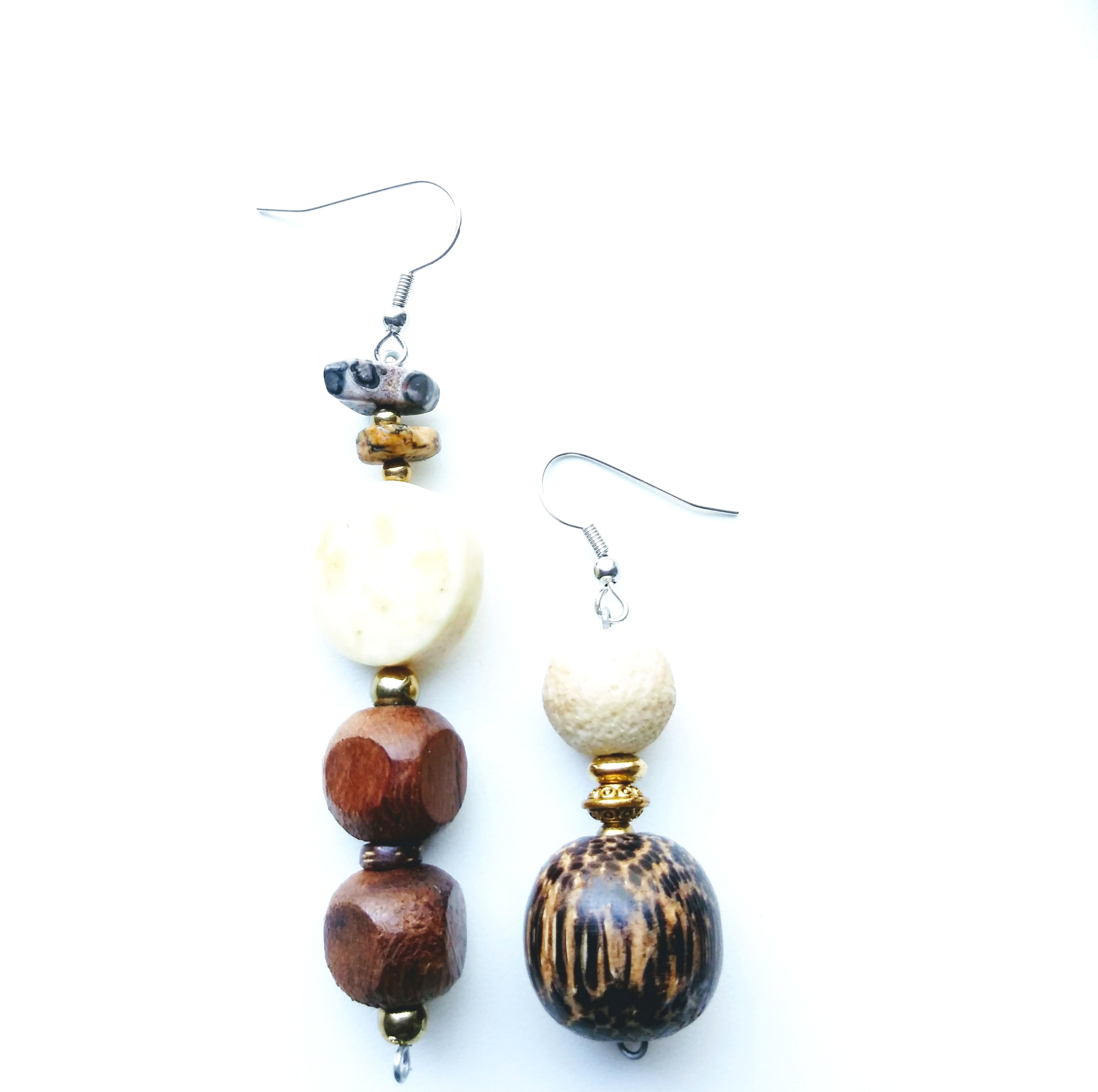 Wooden opposite earrings