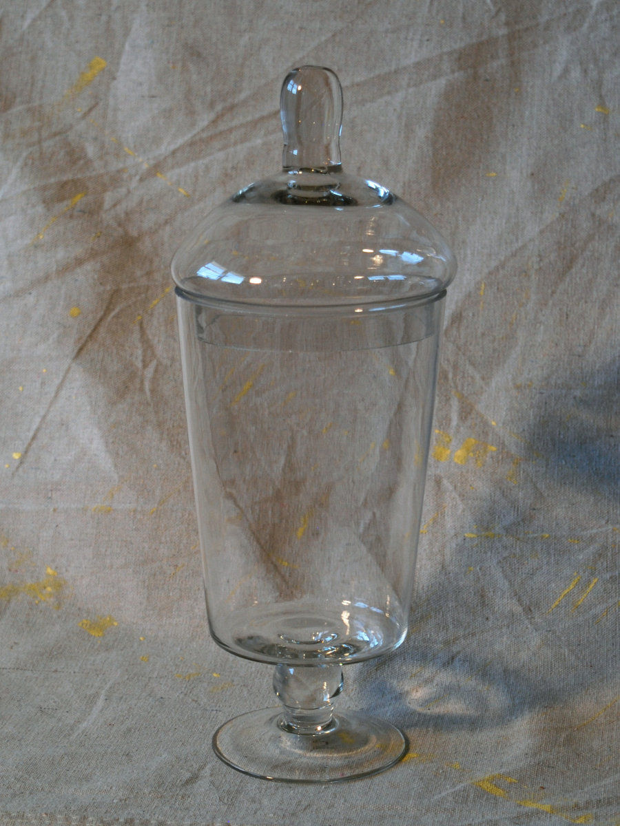 Cylinder Glass Footed Candy Bar Container