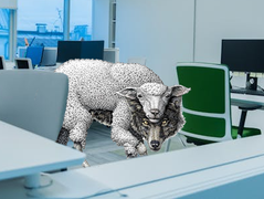 A wolf in sheep's clothing in an office setting