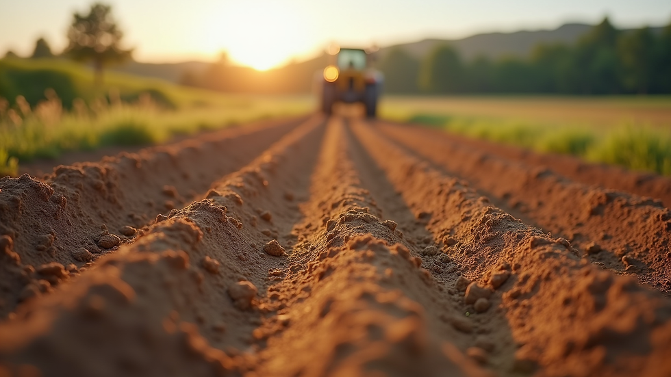 Close-up view of freshly graded soil with clear slope