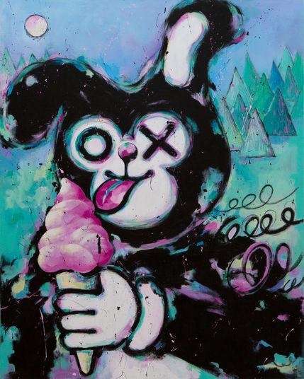 임소진, Creamy, Walk, Full Moon, 72.7x90.9cm, Acrylic & Mixed media on canvas, 2023.jpg