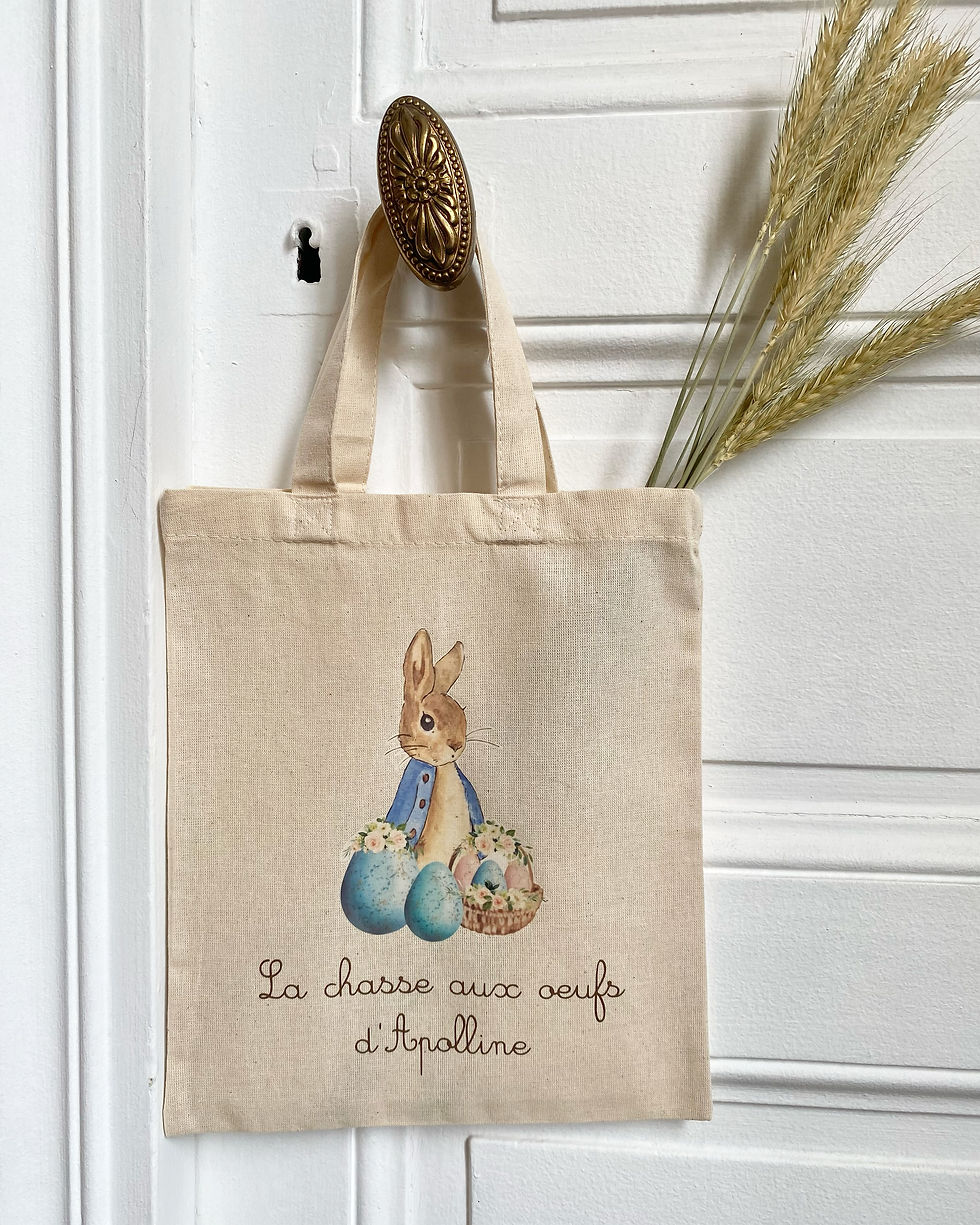 Miniature : Mini Tote Bag  Pâques Lapin "La chasse aux Oeufs de ..."