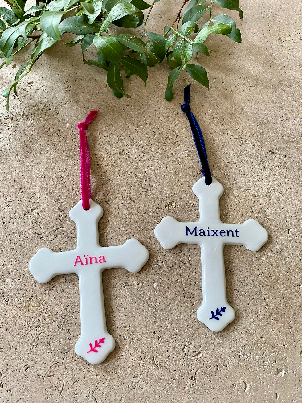 Miniature : Croix en Porcelaine émaillée Moyen Modèle
