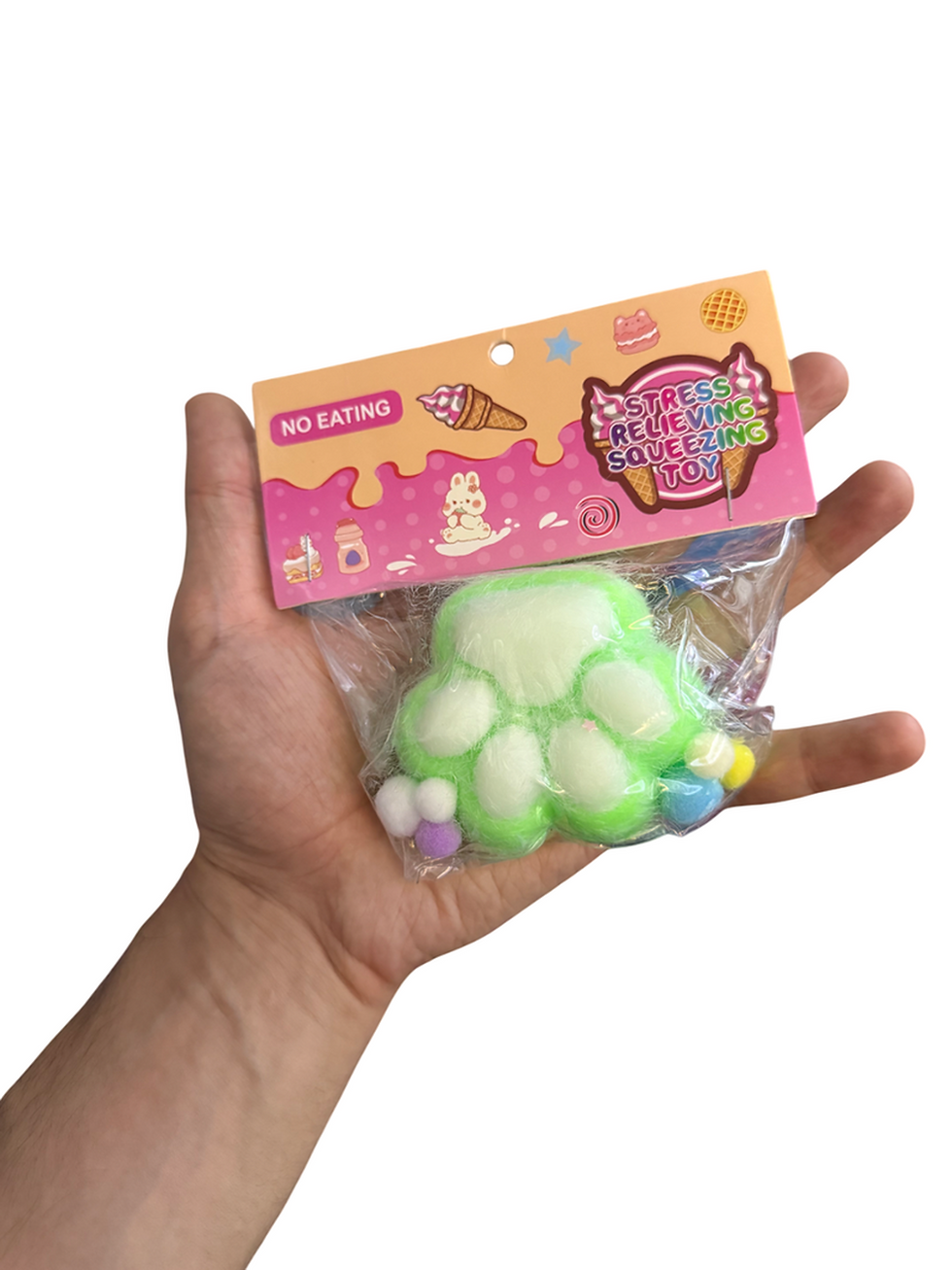 Küçük resim: Kedi Patisi Tüylü Stres Oyuncağı, Taba Mochi Squishy , kedi pençesi sukuşi