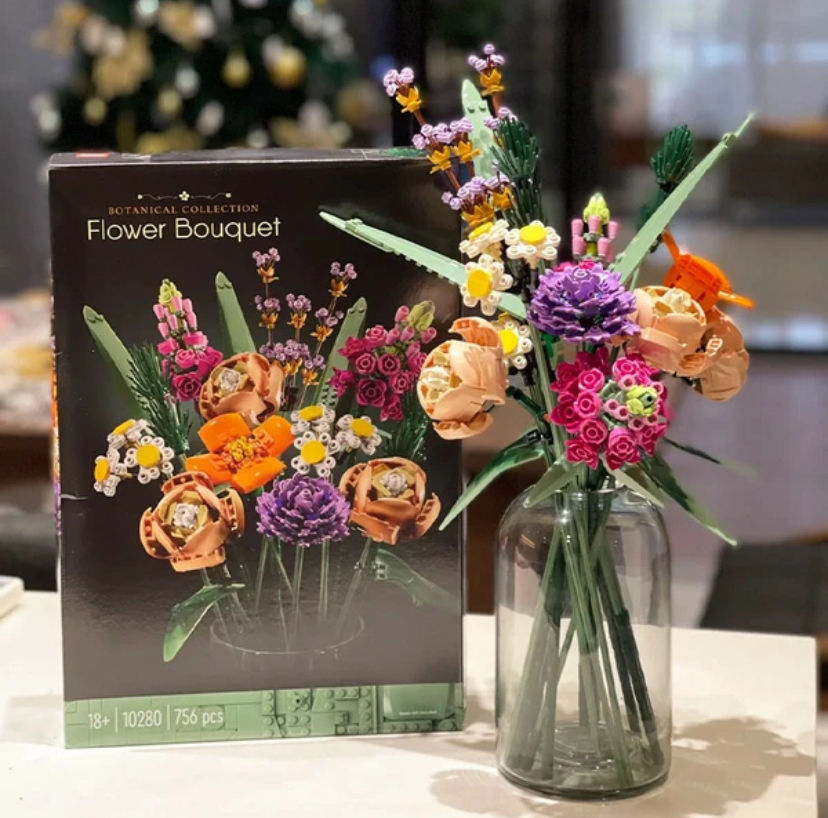 Küçük resim: Çiçek Buketi Icons Botanical Yapboz Puzzle Benzersiz Bir Hediye Buketi Ve Yaratı