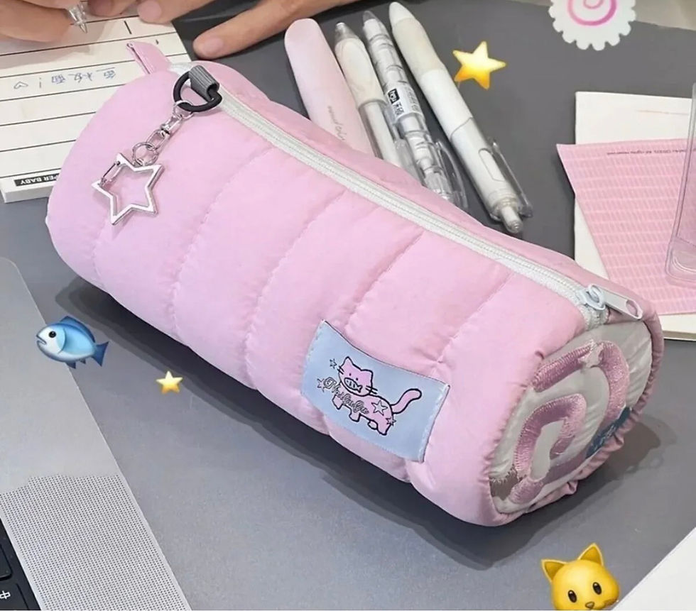 Küçük resim: Fufu Narutomaki Y2k Rulo Pembe Kalemlik Pembe Kırtasiye Makyaj Düzenleyici Çanta