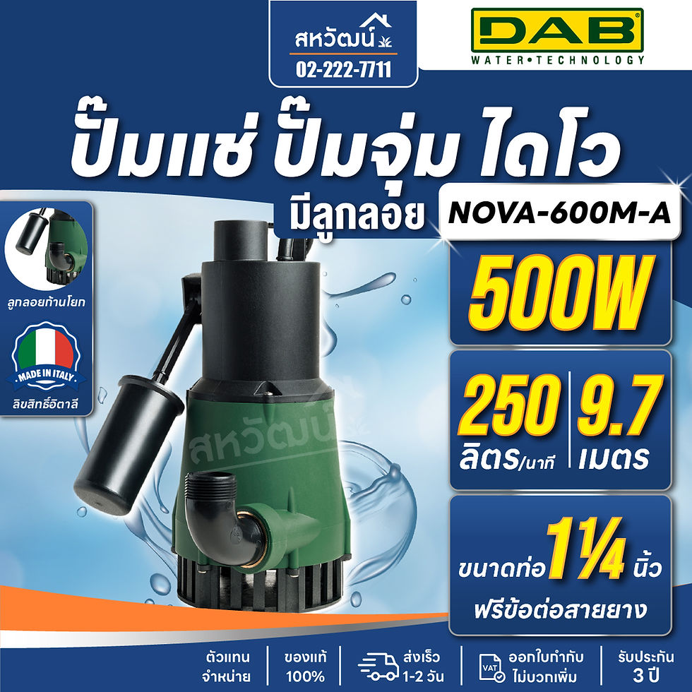 ภาพขนาดย่อ: DAB NOVA 200 M / NOVA 300 M / NOVA 600 M ปั๊มแช่ ปั๊มจุ่ม สำหรับน้ำสะอาด