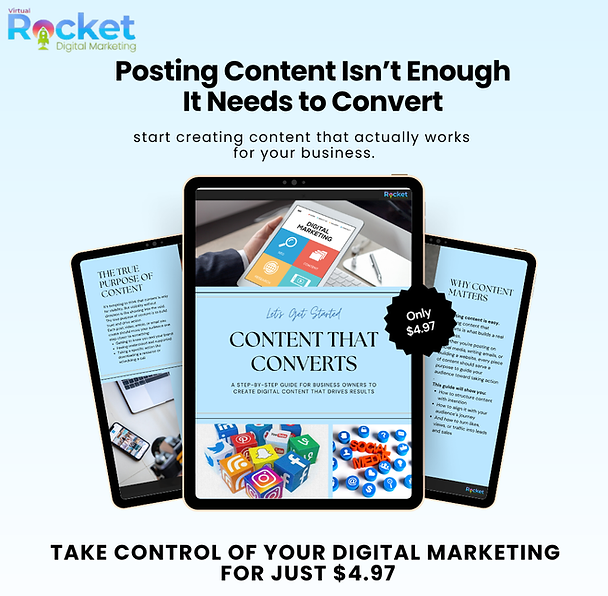 Cover image of the “Content That Converts” downloadable guide, showing a content strategy layout and writing tools on a desk.