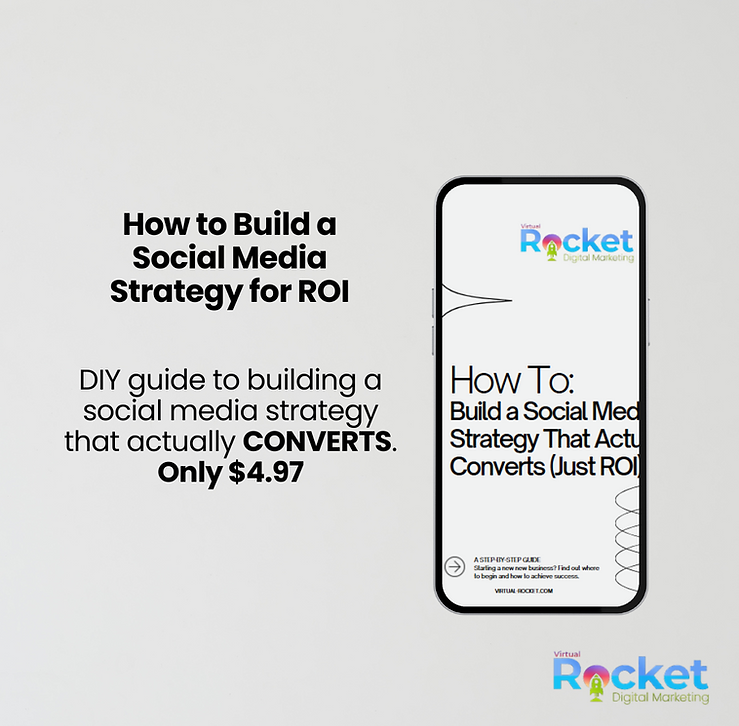 Cover image of the Social Media Strategy for Real ROI Guide featuring icons of major social platforms and a growth graph over