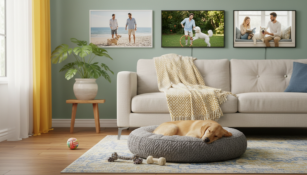 dog sleeping on dog bed
