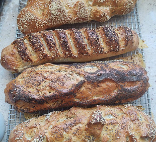 4 Baked Bread Loaves