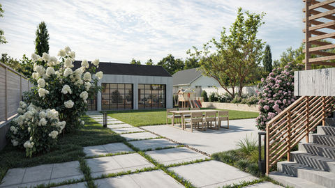 Backyard landscape design patio landscape plants Greenville S.C.