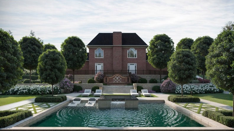 Thumbnail: Landscape design backyard pool Greenville, South Carolina