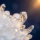 Macro photo of CBD isolate crystals, the starting material for patented Delta-8 THC production