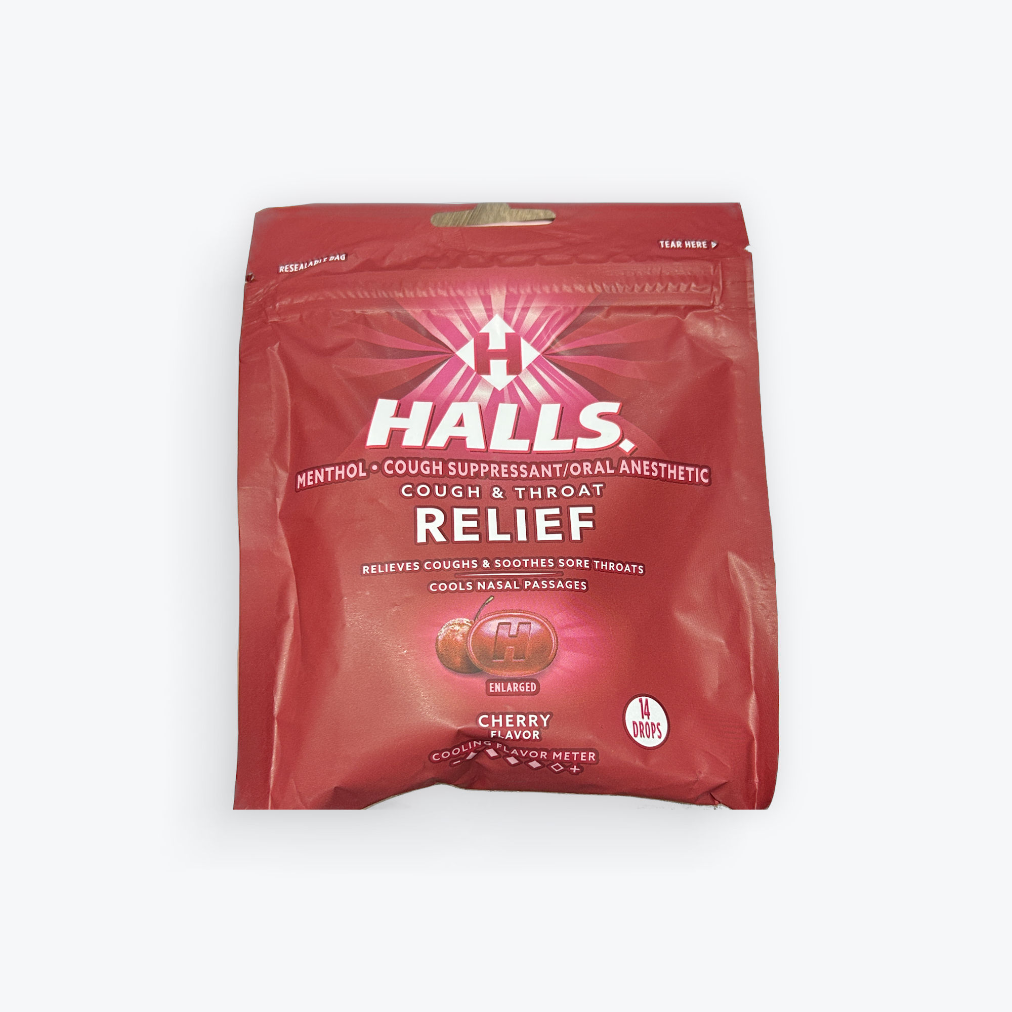 Halls Triple Soothing Cough Drops Cherry Flavor