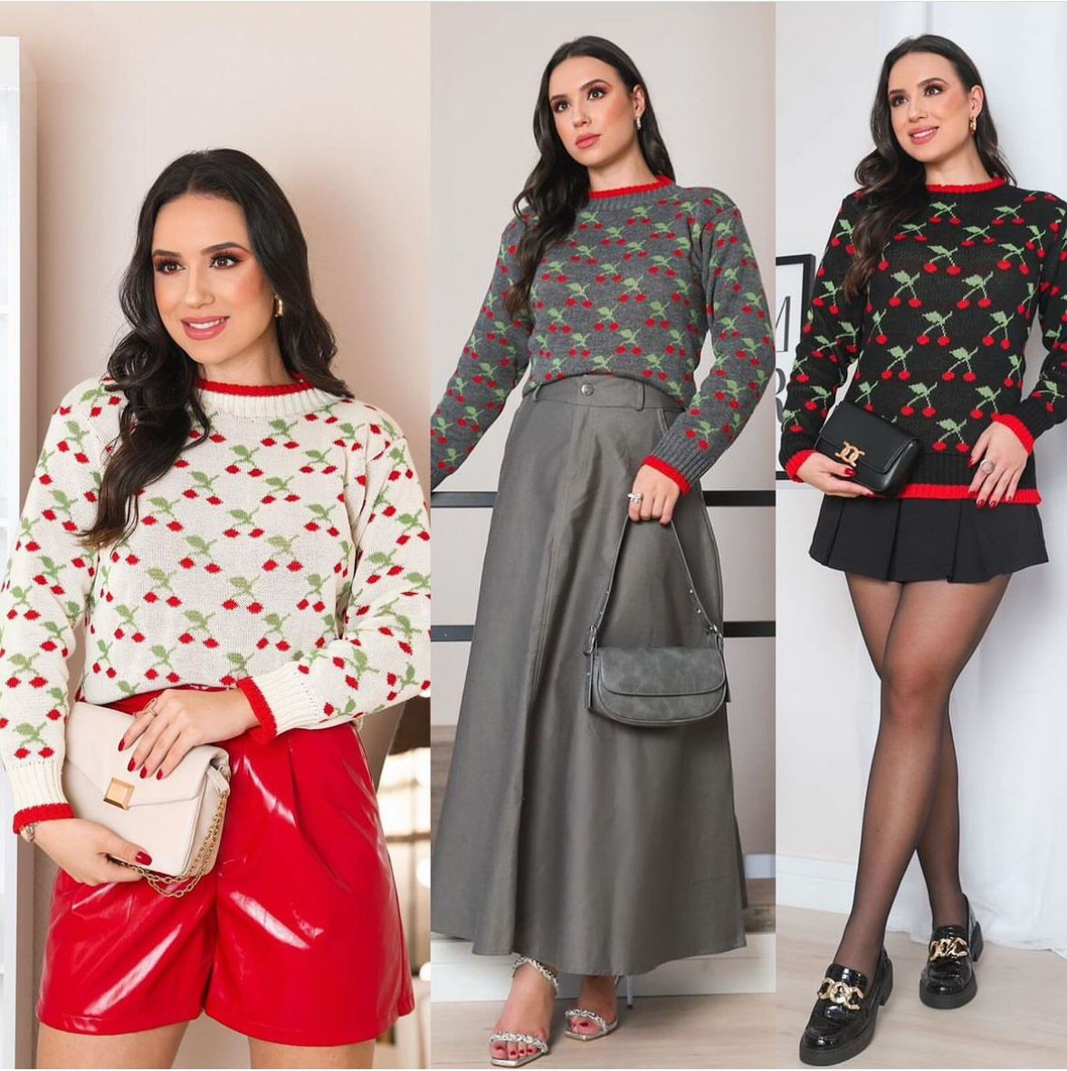 Sueter Tricot Cerejinha Infantil 