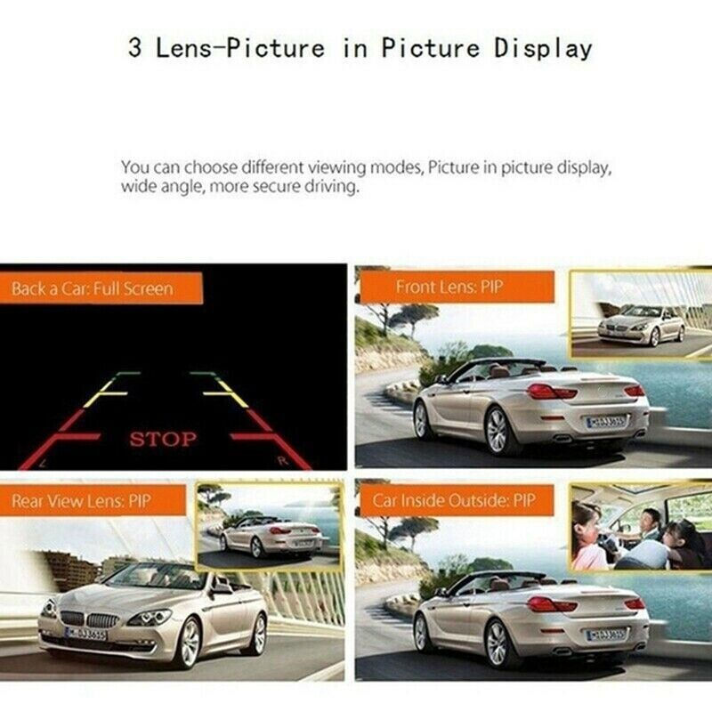 Thumbnail: HD 1080P Triple Lens Car DVR Dash Cam