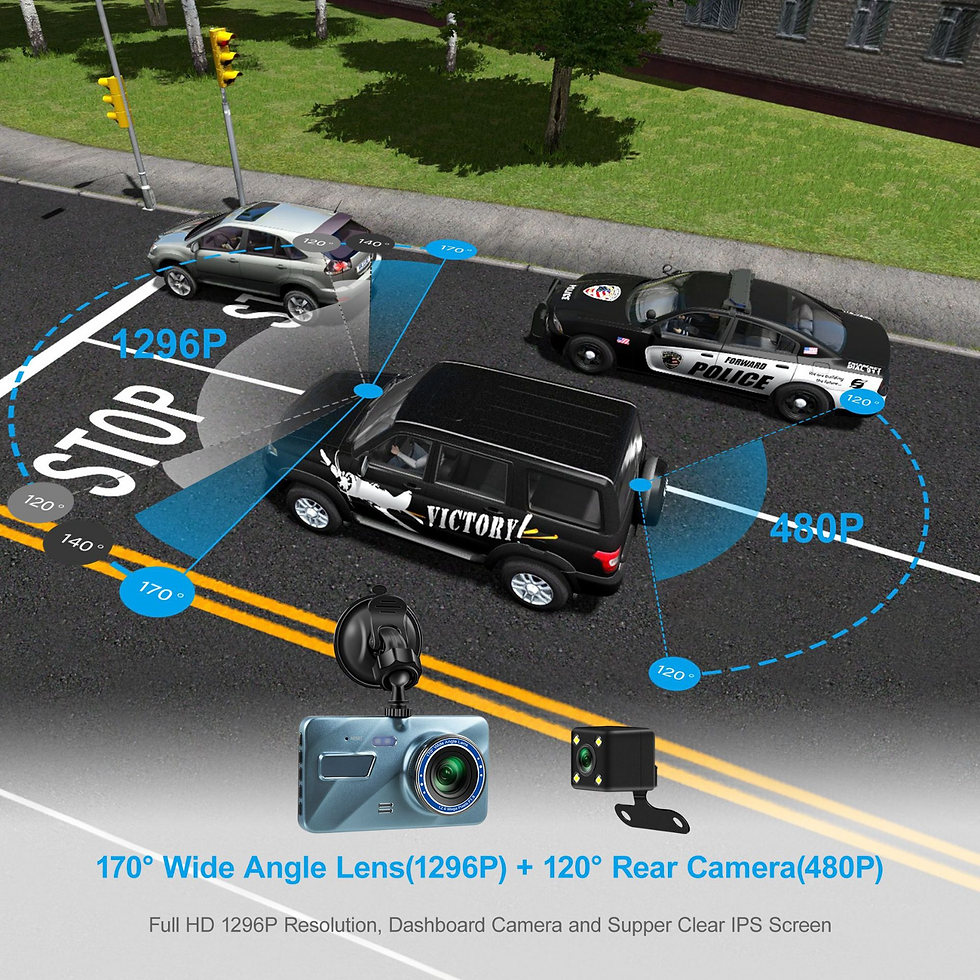 Thumbnail: DualView 4" 1080P Dash Cam with Touch Screen