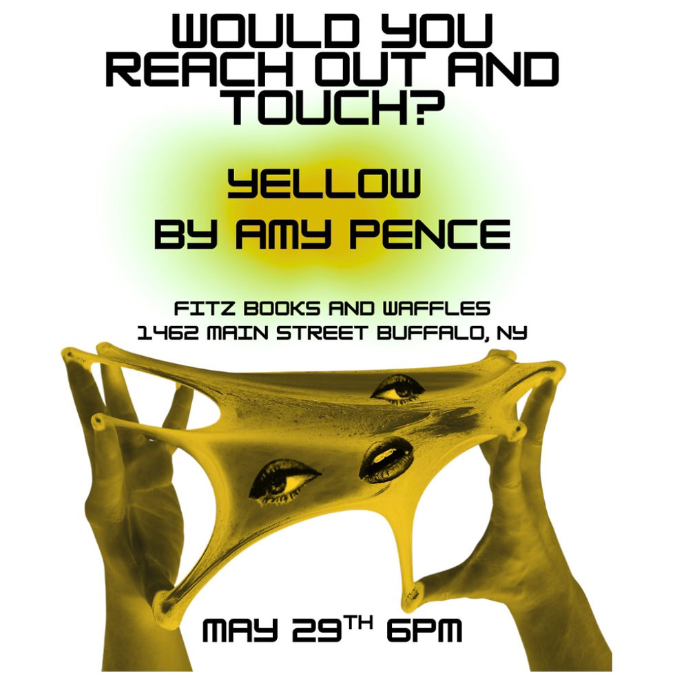 Amy Pence for a book talk on her novel Yellow at 6 PM