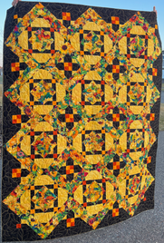 Sunflowers quilt with sunflower quilting