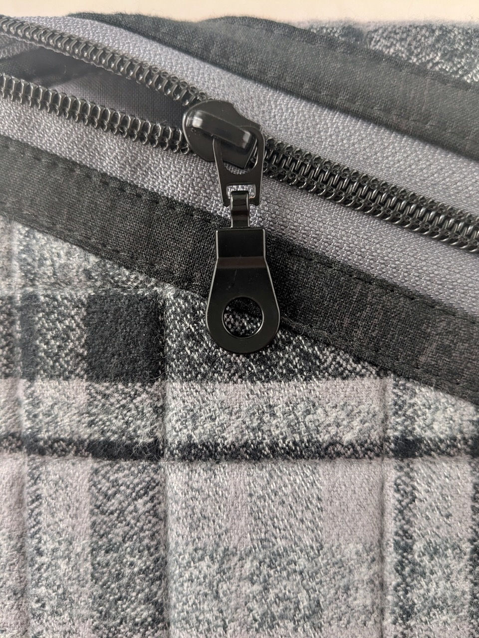 Thumbnail: Kindle / E-reader Sleeve | Handcrafted | Gray and Black Flannel