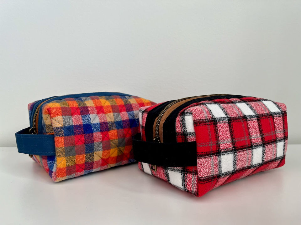 Quilted flannel Holland Pouches.