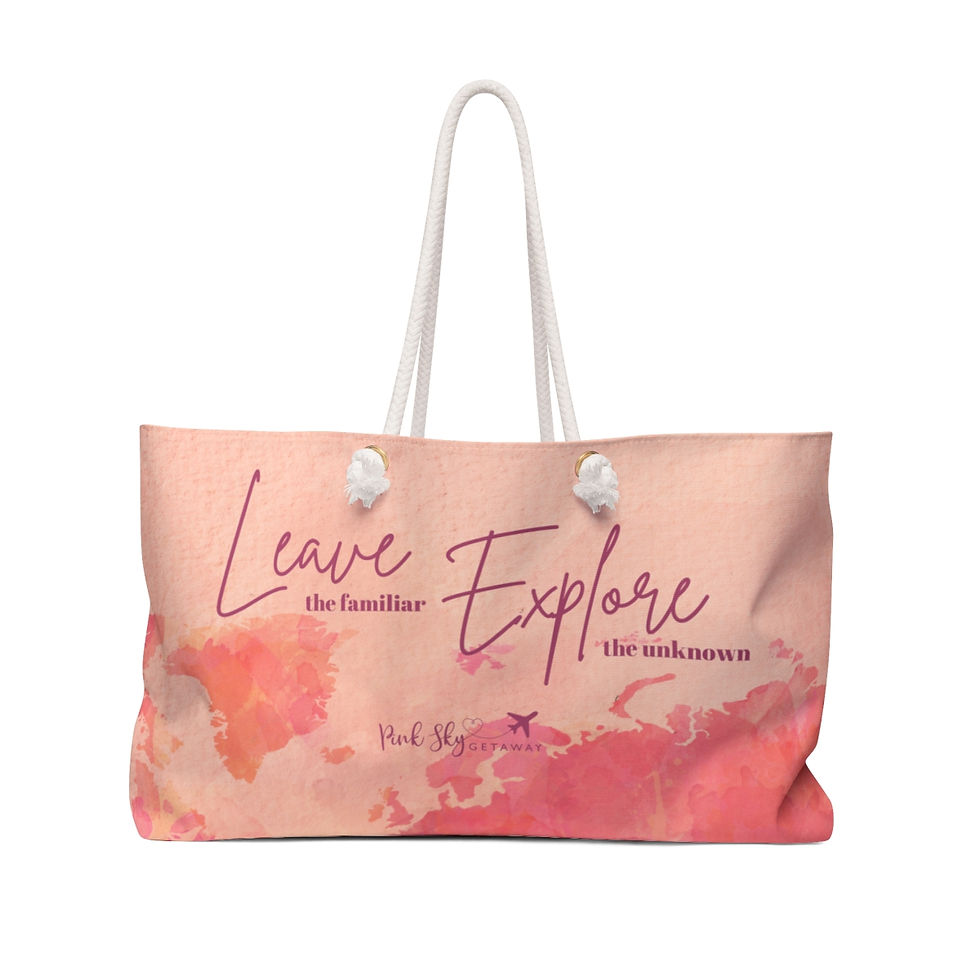 Pink World Map Weekender Bag