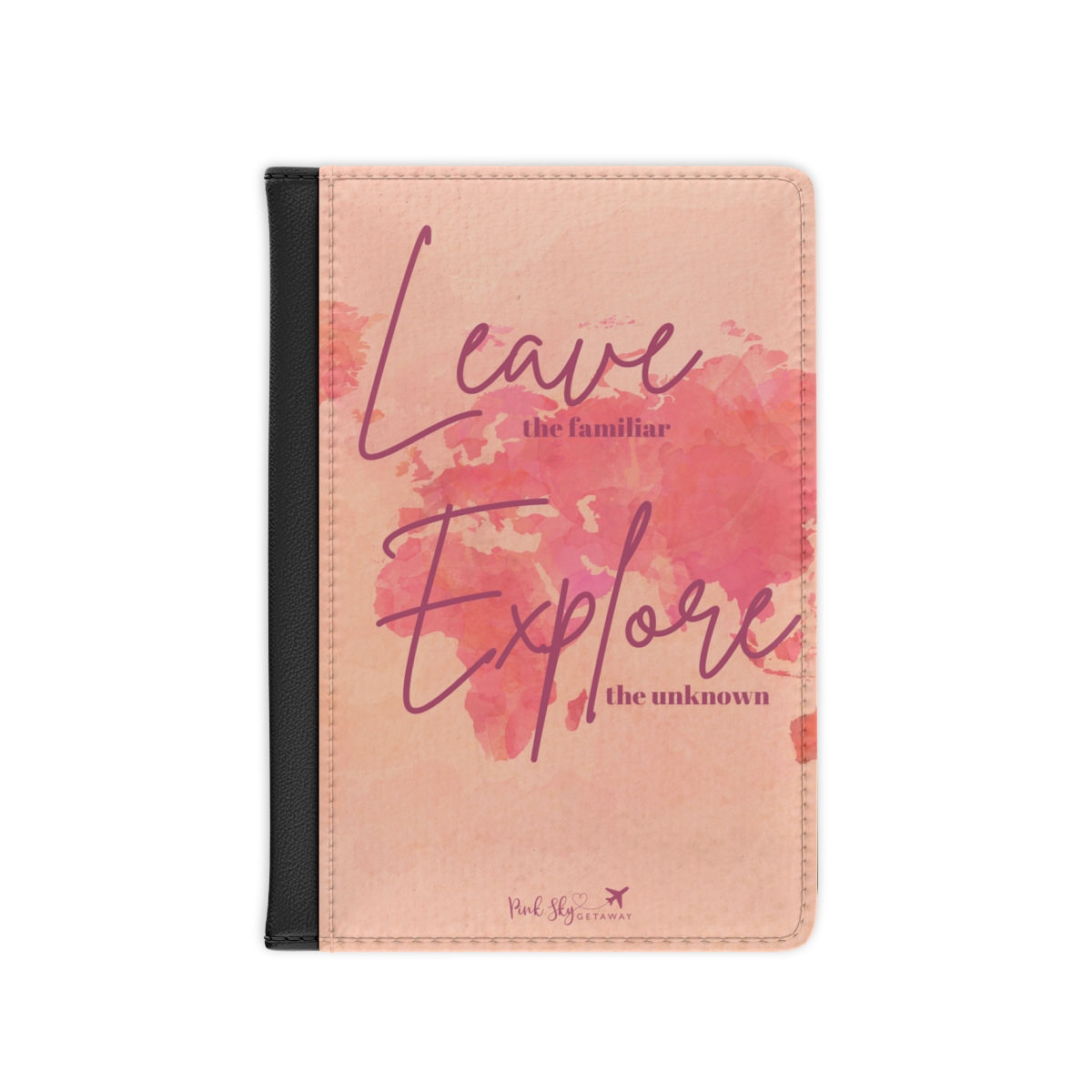 Pink World Map Passport Cover