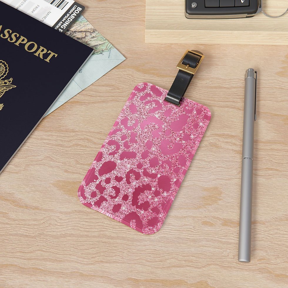 Thumbnail: Pink Sparkle Print Luggage Tag