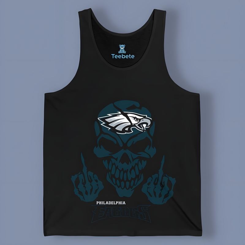 Horror Halloween Skull Philadelphia Eagles Women Tanktop