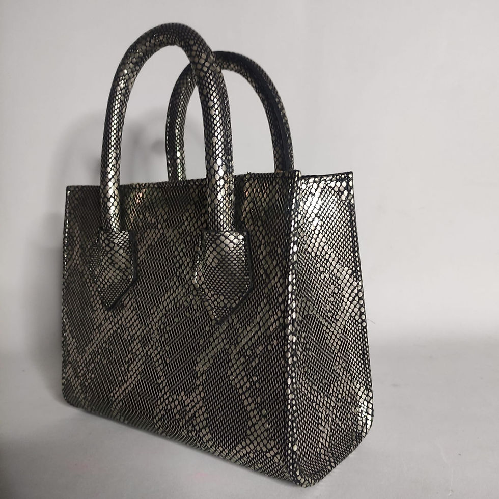 Miniatura: MINI TOTE TAIPÁN - Gris tornasol pitón