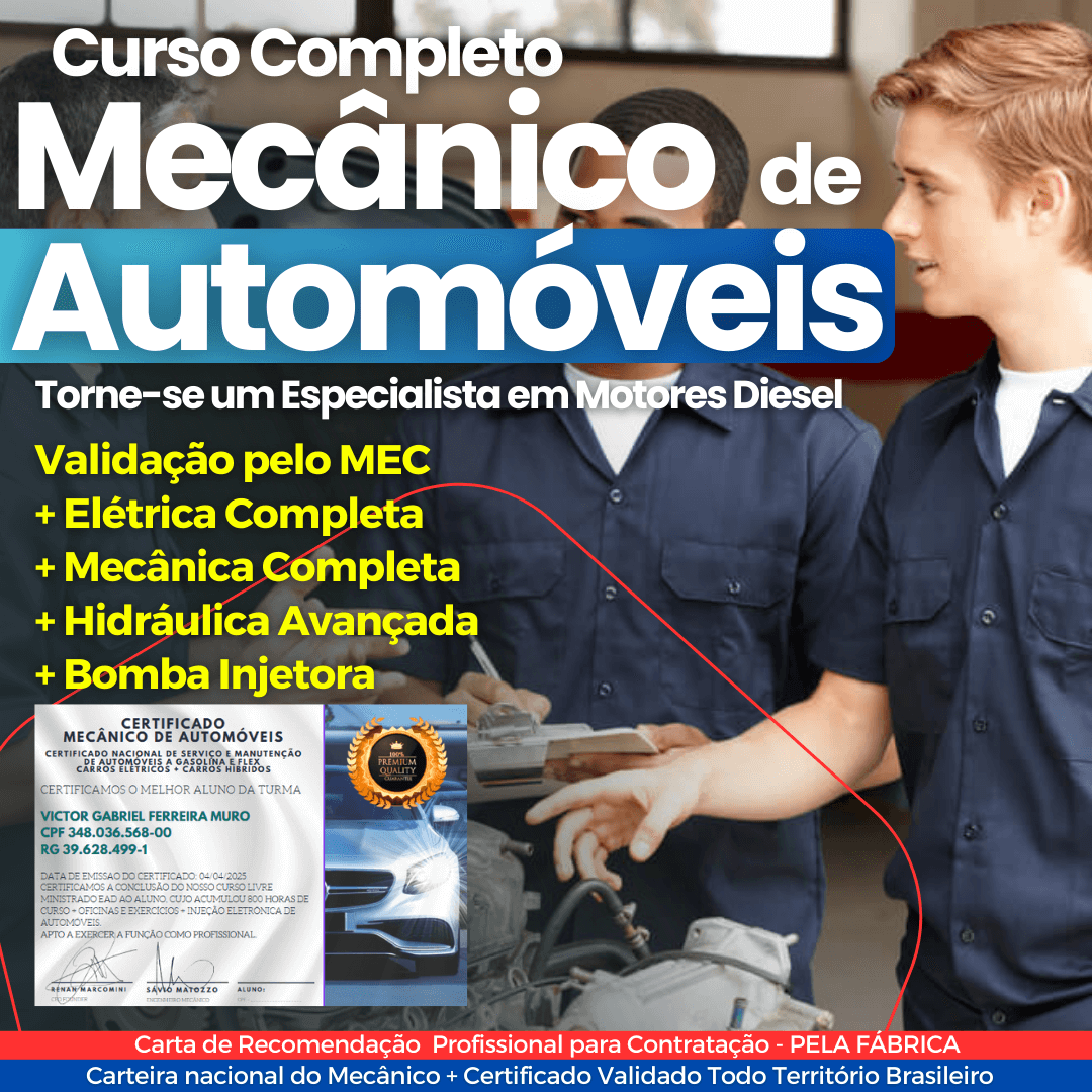 Curso Completo de Mecânico de Automóveis + Injeção Eletrônica Completa + GNV (Vídeo Aula)
