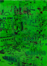 Juki - 200 x 142 cm - Peinture à l'huile, impression sur rhodoïde et résine sur aluminium 