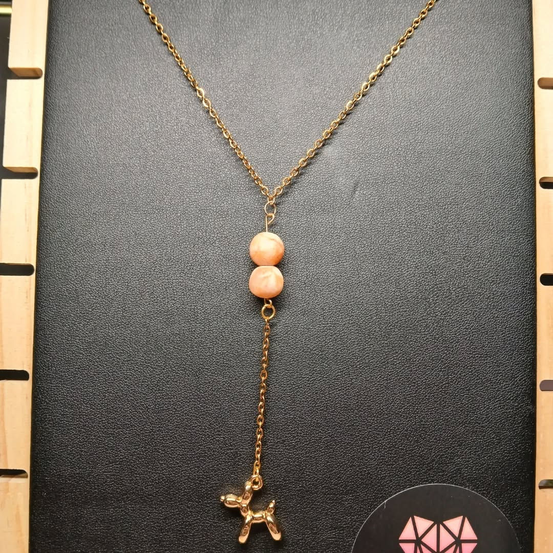 " Réminiscence Koons" Chien Balloon en Aventurine rose