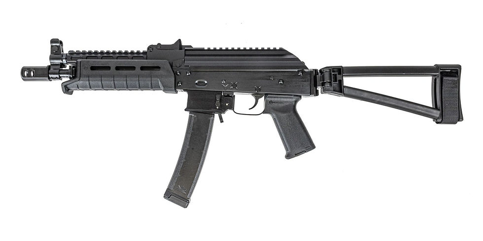 Thumbnail: PSA AK-V 9mm Moe Triangle Folding Pistol, Black With Sa Railed Gas Tube