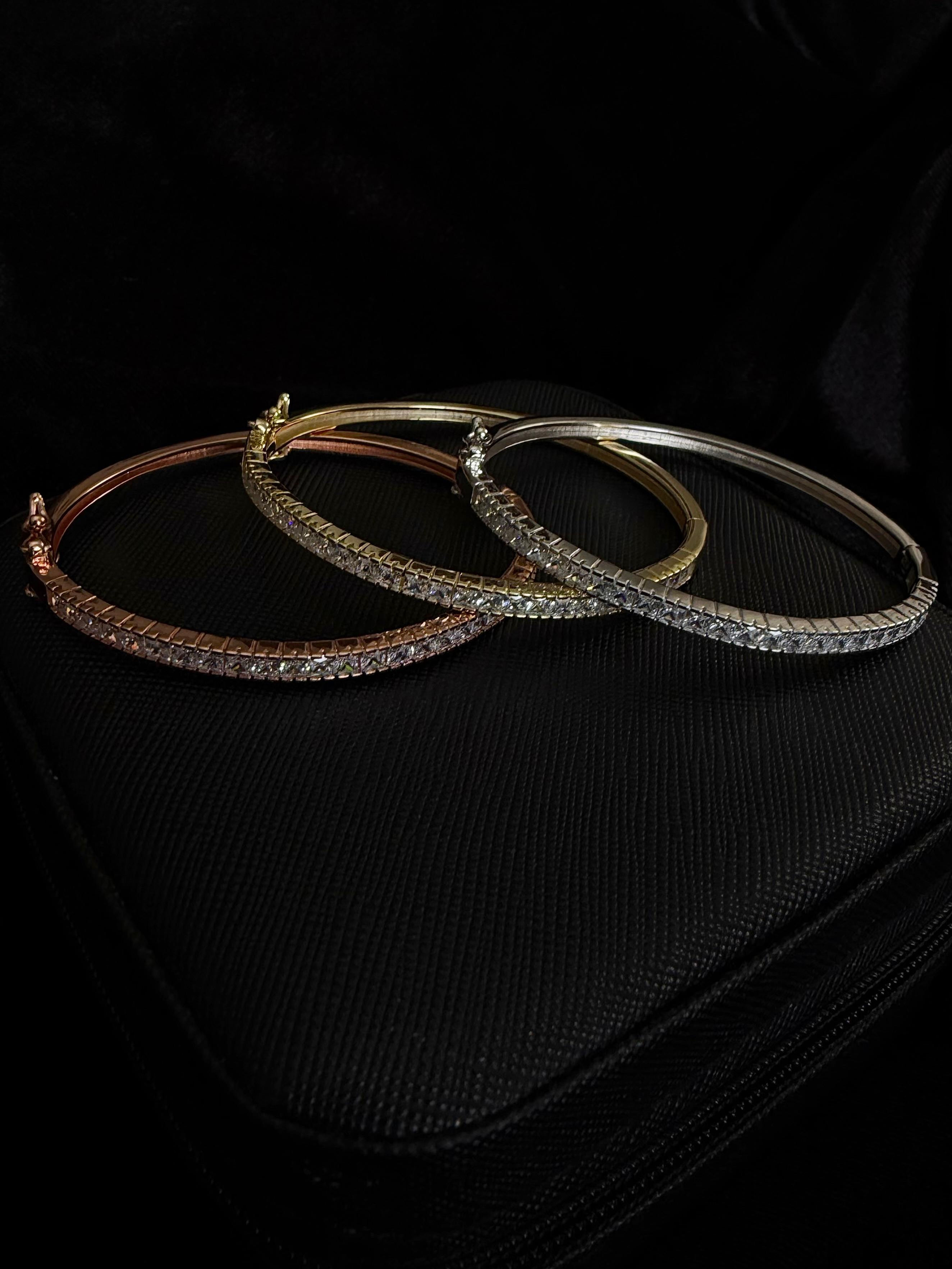 צמיד טניס ריבועים קשיח