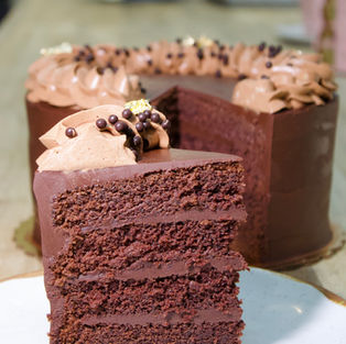 Slice of chocolate cake
