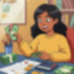 young woman paying down debt and happy about it