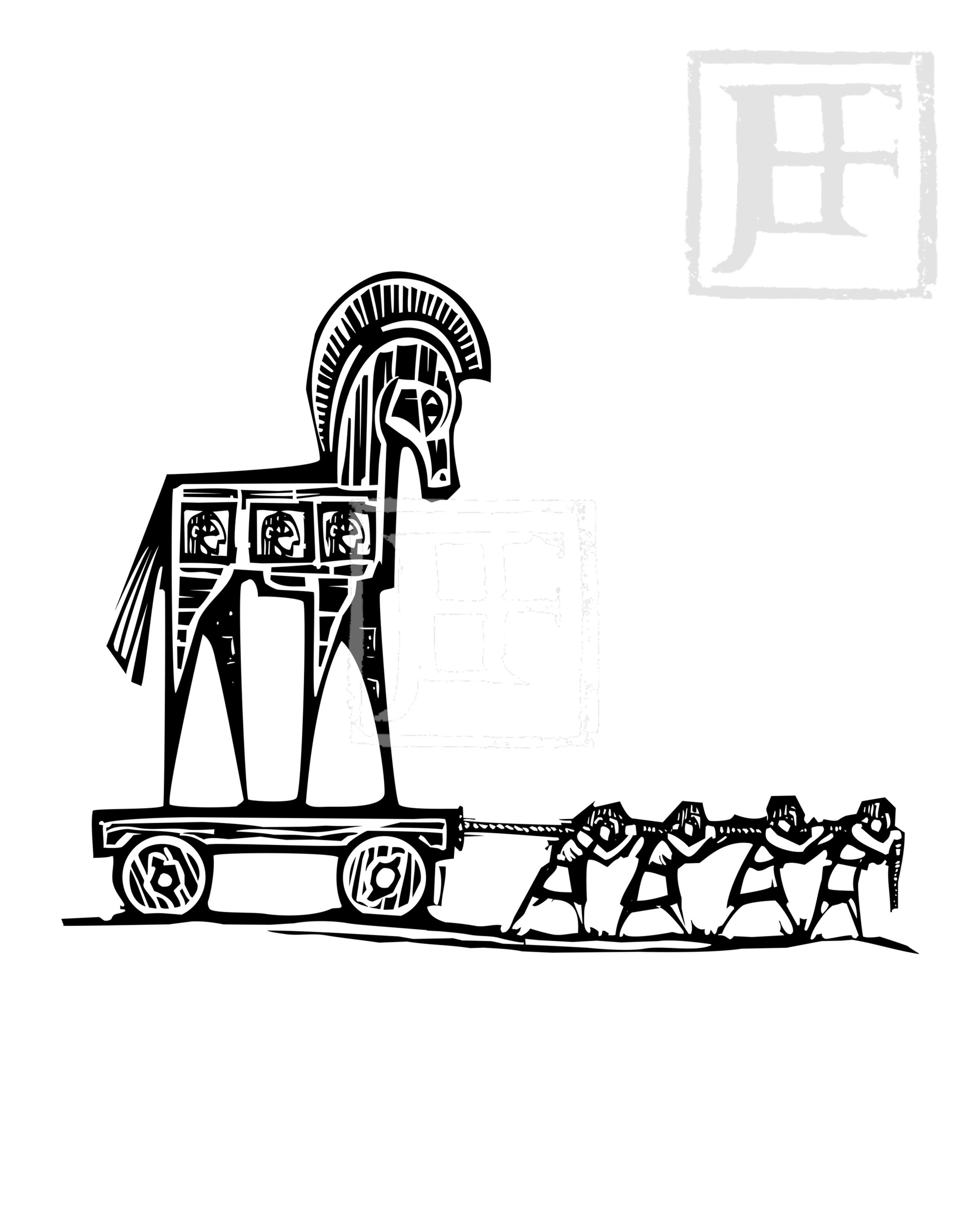 Trojan Horse being Dragged