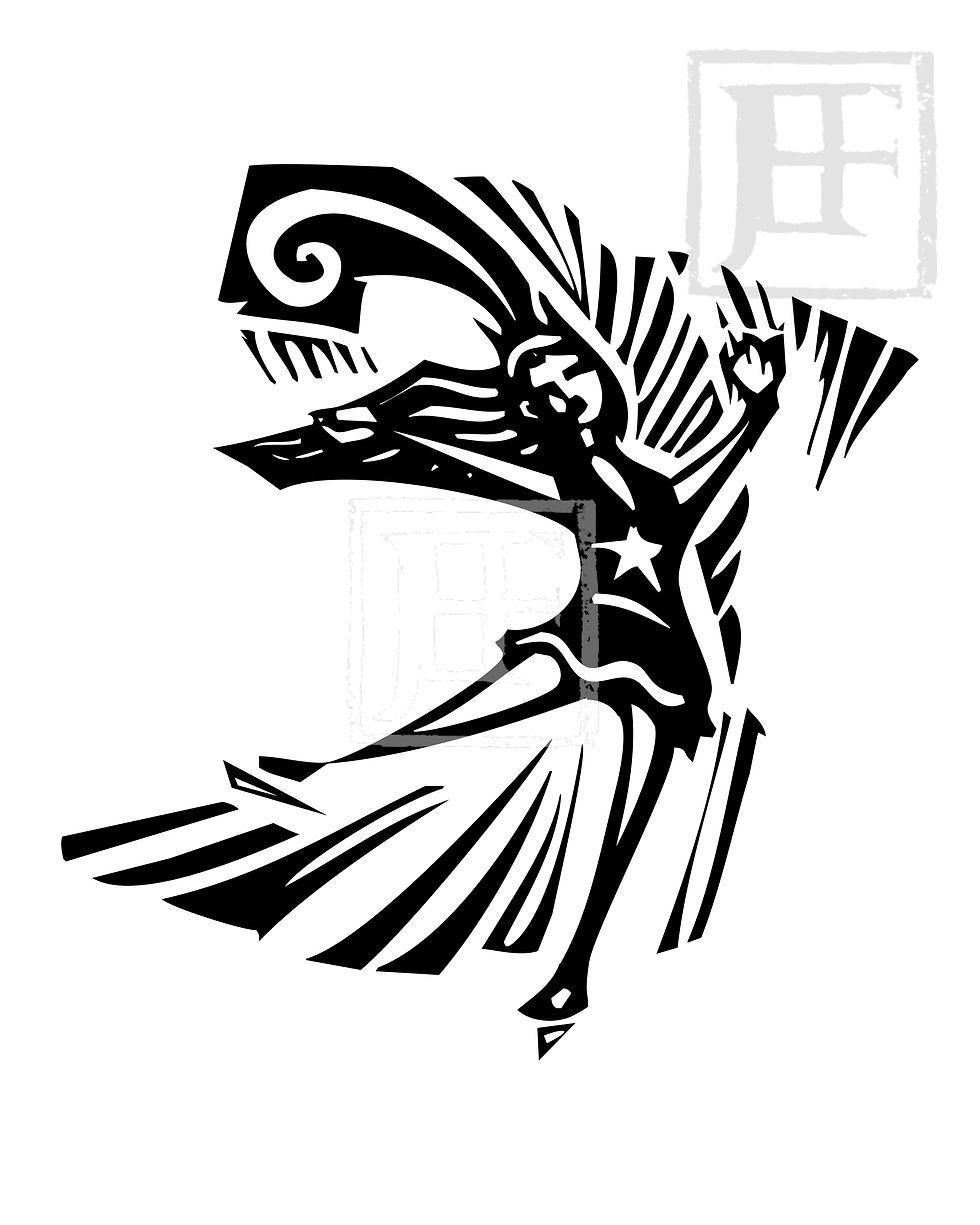 Woodcut Figure Skater