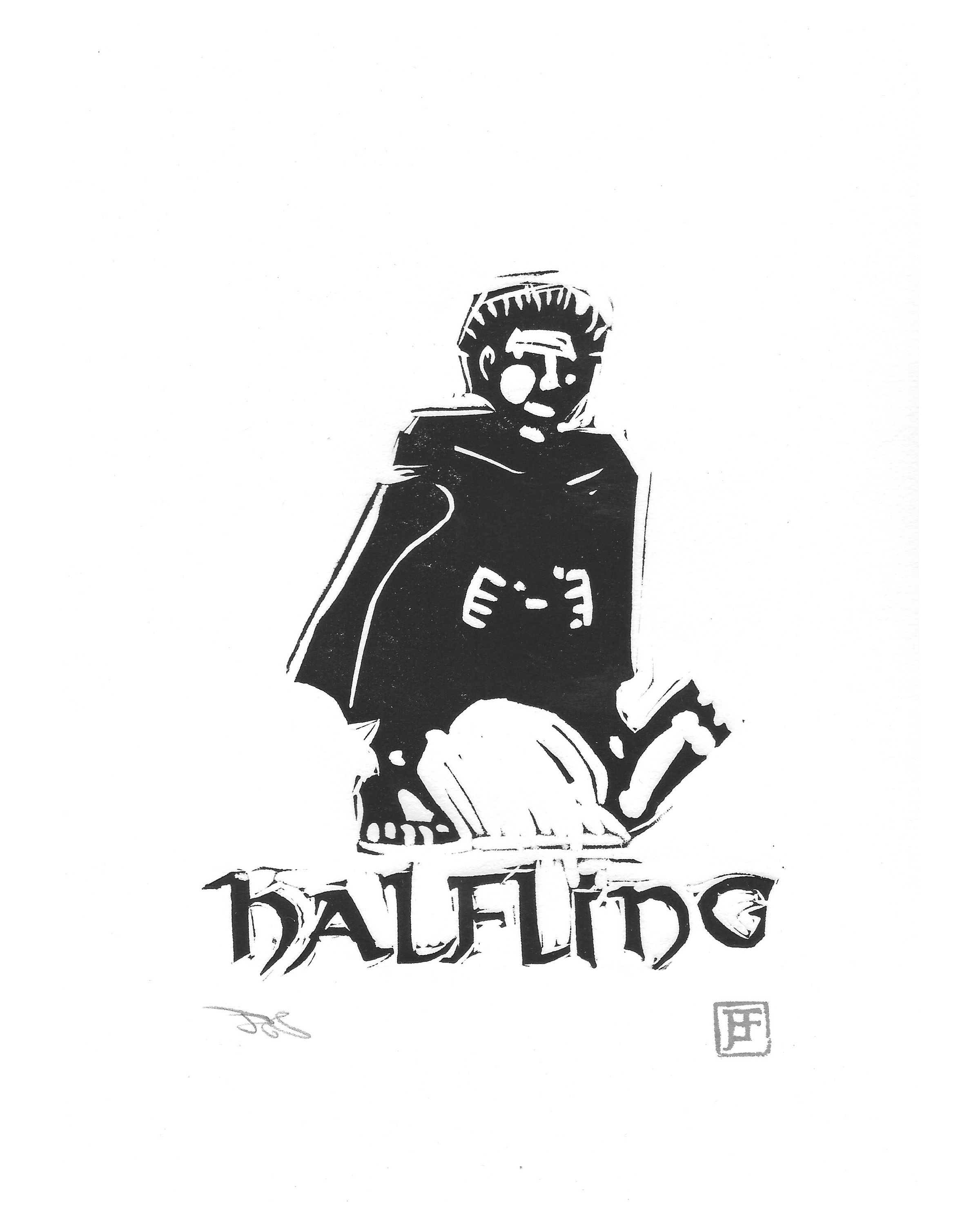 Halfling Linoprint