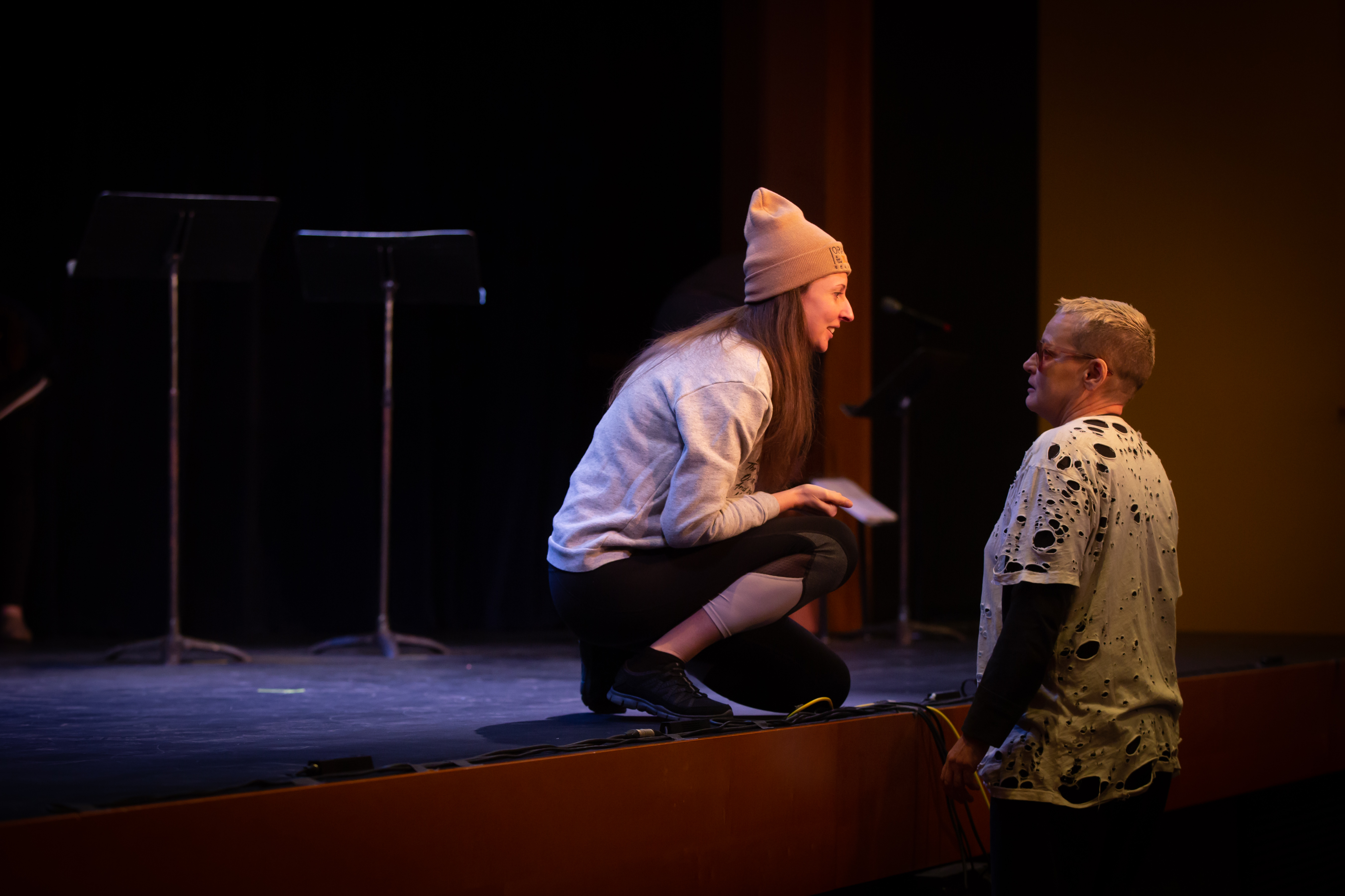 In rehearsal with Lori Petty