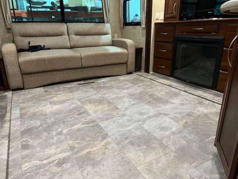 Keystone Montana Fifth Wheel — Full Interior Luxury Vinyl Tile Flooring Replacement