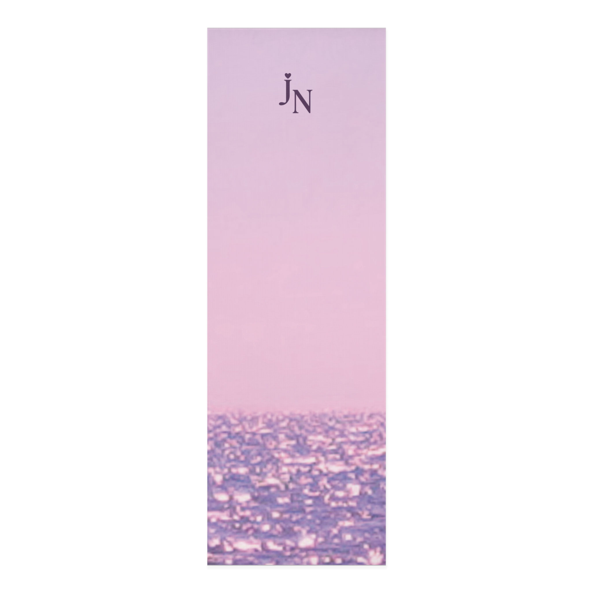 Pink Sparkle Ocean Foam Yoga Mat — Sunset Seascape Non‑Slip Exercise Mat